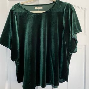Madewell velvet short sleeve top